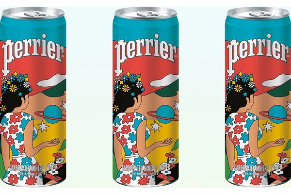 Perrier Water Launches Limited Art Aluminum Can Packaging